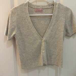Urban Outfitters Beige Ribbed Knit Sweater
